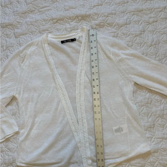 NIC+ZOE Linen White Textured Knit Top - Picture 4 of 5